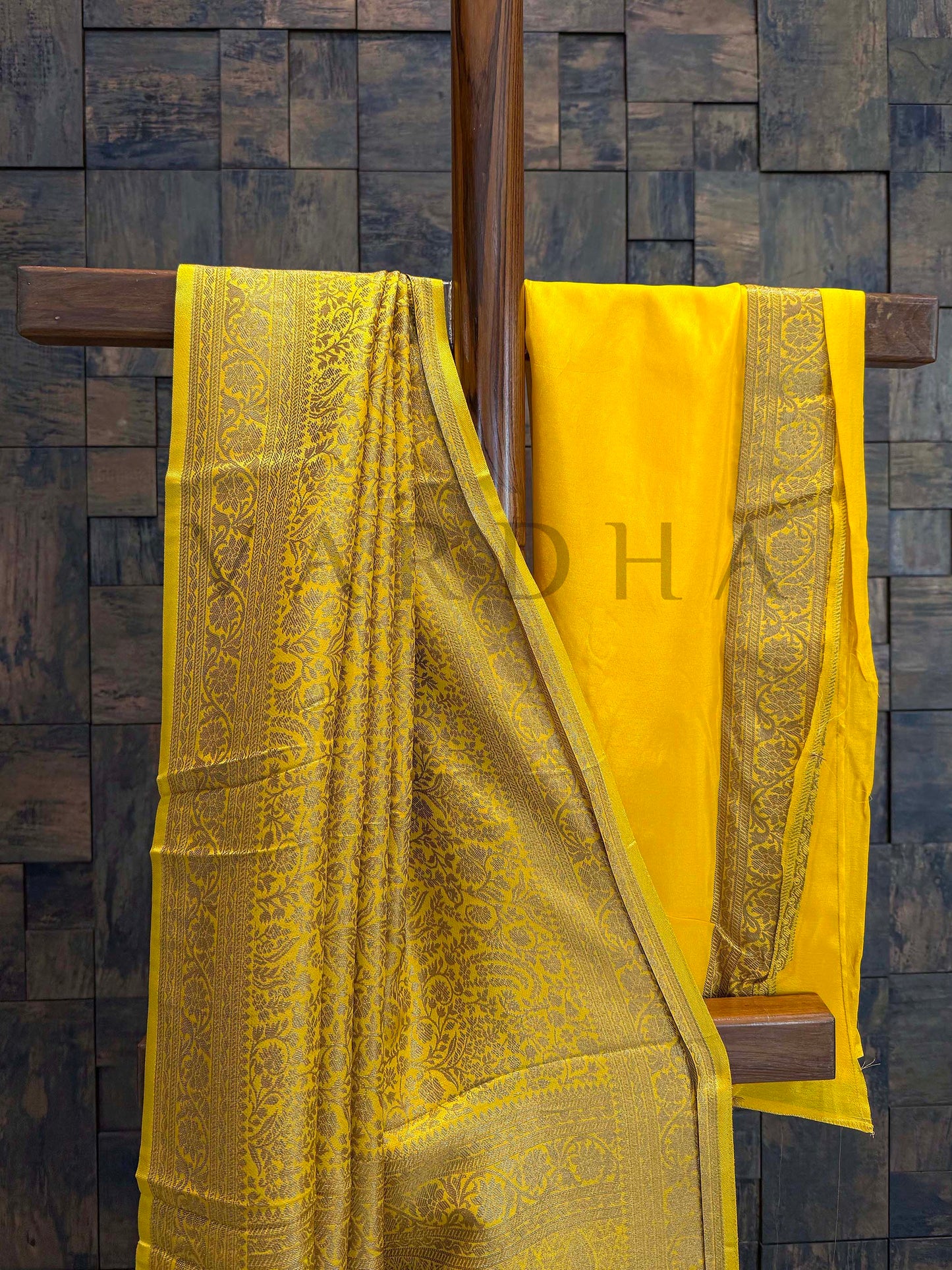 Mustard Yellow Golden Zari Pure Mysore Silk Saree